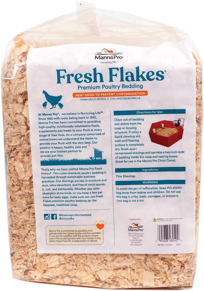 Fresh Flakes | Chicken Coop Bedding | Pine Shavings for Chicken Bedding | 4 Cubic Feet